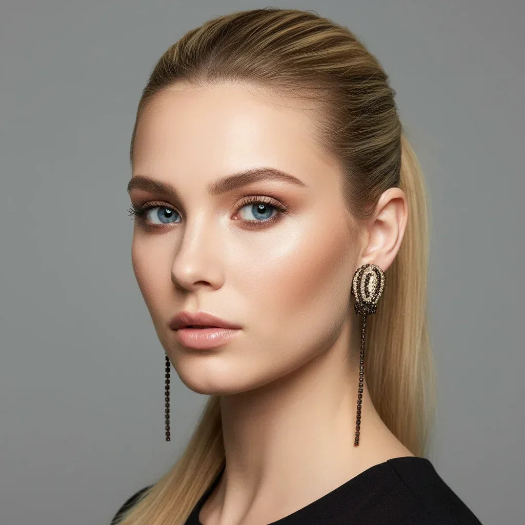 Orecchini Luna Nera - Uncinetto Glamour con Swarovski - Légèreté 🎈by SA