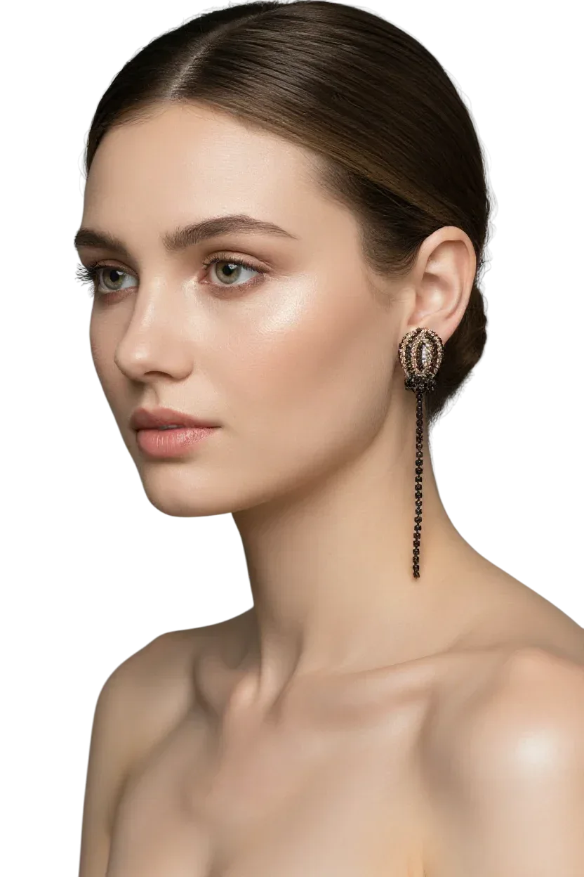 Orecchini Luna Nera - Uncinetto Glamour con Swarovski - Légèreté 🎈by SA