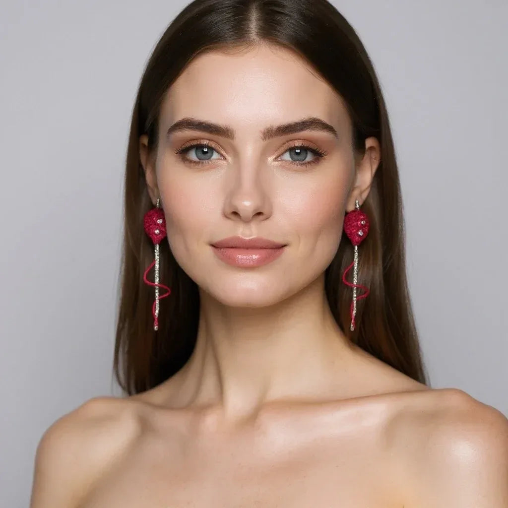 Orecchini Palloncino Rosso - Uncinetto Artigianale Passionale - Légèreté 🎈by SA