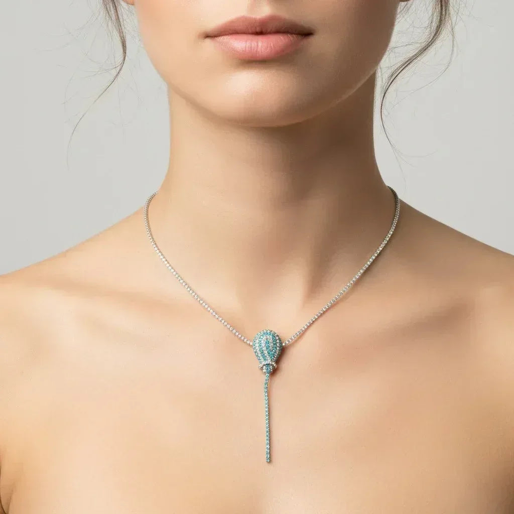 Collana Goccia - Eleganza Artigianale con Cristalli Luminosi - Légèreté 🎈by SA