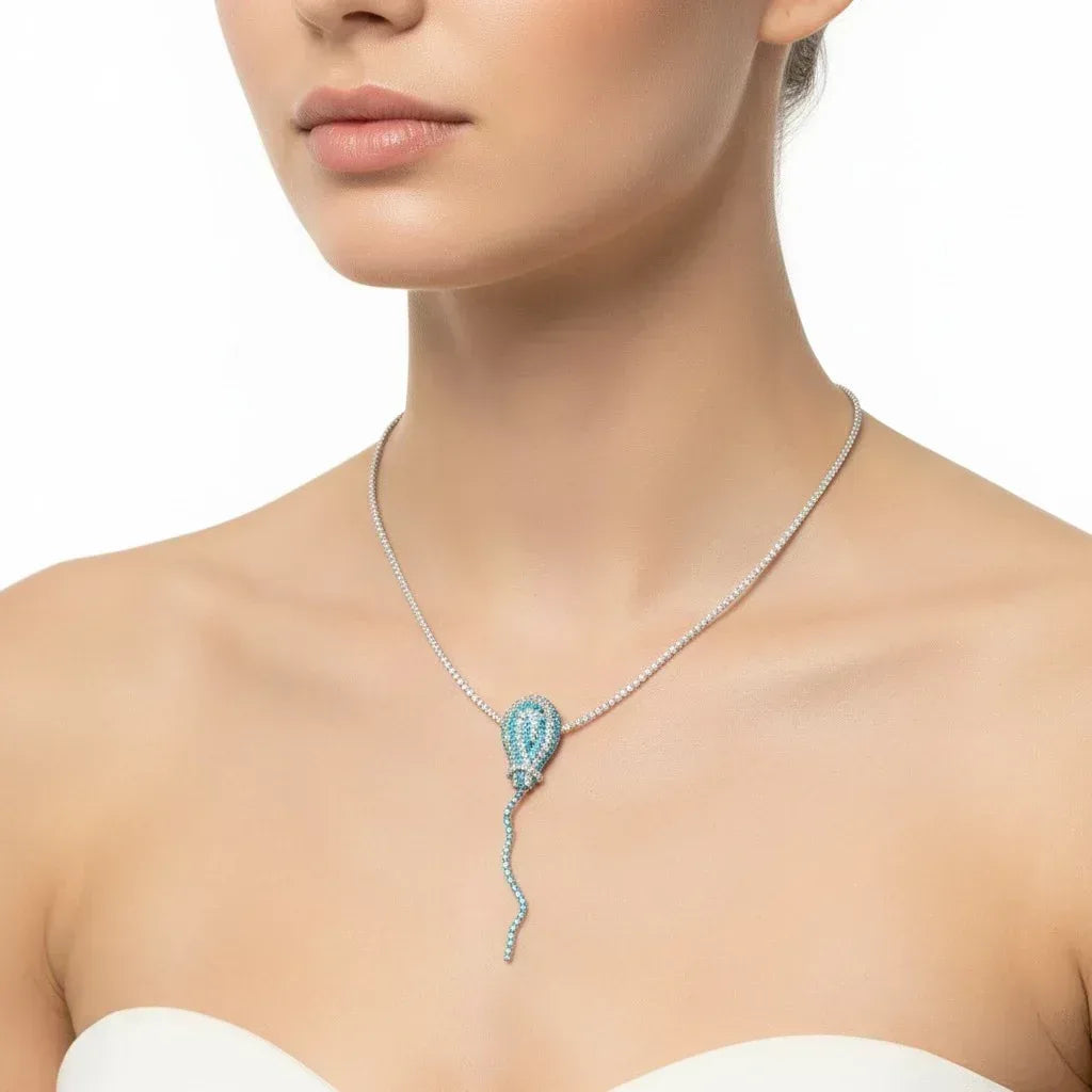 Collana Goccia - Eleganza Artigianale con Cristalli Luminosi - Légèreté 🎈by SA