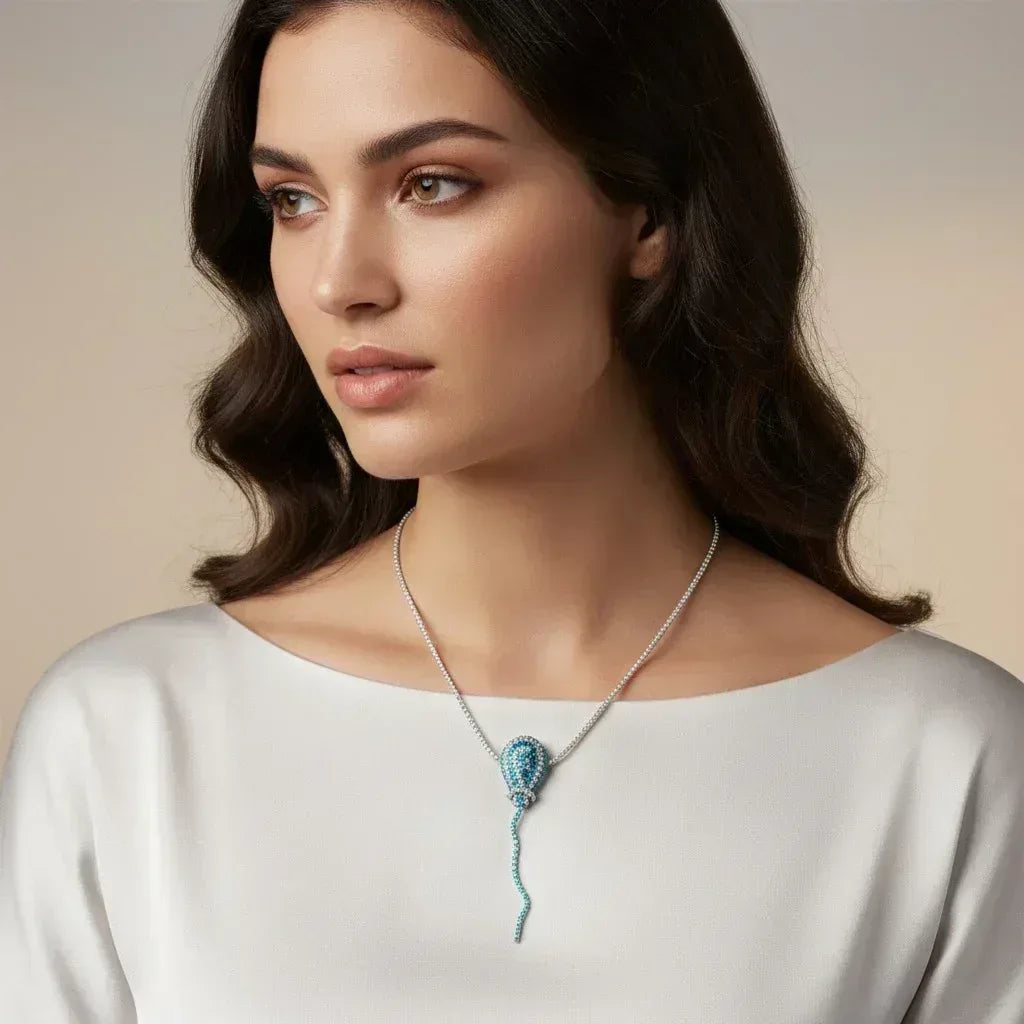 Collana Goccia - Eleganza Artigianale con Cristalli Luminosi - Légèreté 🎈by SA